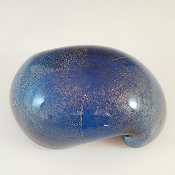 Murano / Venetian Gold Leaf Blue & Purple Glass Bowl