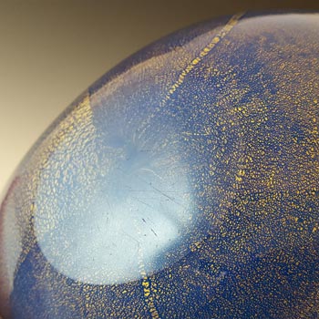 Murano / Venetian Gold Leaf Blue & Purple Glass Bowl