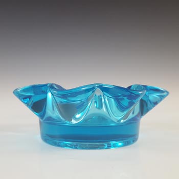 Rudolfova #13154 Sklo Union Blue Glass Bowl by Rudolf Jurnikl