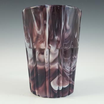 MARKED Davidson Victorian 1890\'s Malachite / Slag Glass Tumbler
