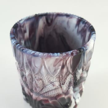 Davidson Pair of Victorian Purple Malachite / Slag Glass Vases