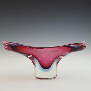 Murano / Venetian Pink & Blue Sommerso Glass Vase