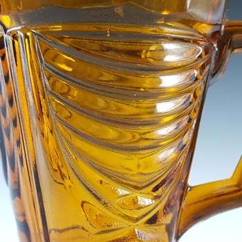 Sowerby #2550 Art Deco Vintage Amber Glass Water Jug
