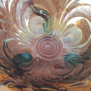 Sowerby #1544 1920's Iridescent Carnival Glass 'Dolphin' Bowl