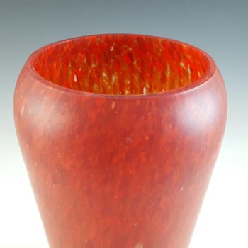 Czech Red & Multicoloured Spatter / Splatter Glass Vase