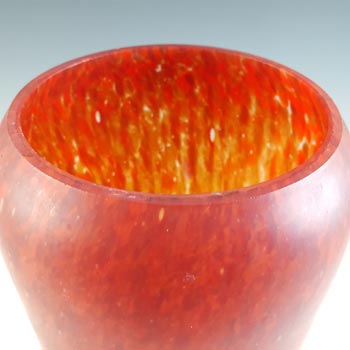 Czech Red & Multicoloured Spatter / Splatter Glass Vase