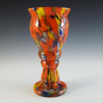 Czech Multicoloured Art Deco Retro Spatter Glass Vase