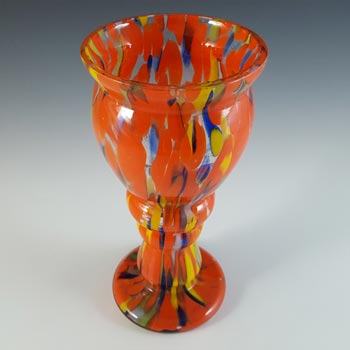 Czech Multicoloured Art Deco Retro Spatter Glass Vase