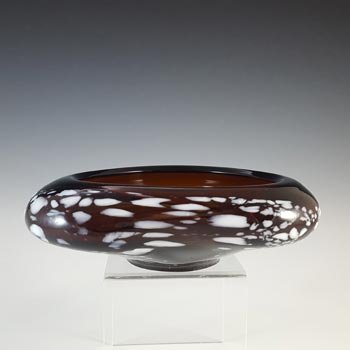 Vintage Brown & White Speckled Glass Bowl / Ashtray