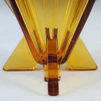 Stölzle #19256 Czech Art Deco Vintage Amber Glass Vase