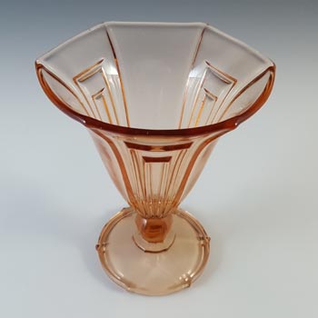 Czech? Vintage Art Deco 1930's Pink Glass Vase
