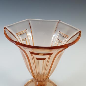 Czech? Vintage Art Deco 1930's Pink Glass Vase