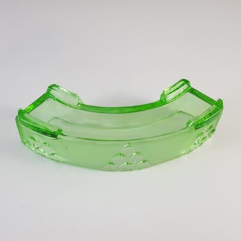 Stölzle Vintage Czech Art Deco Green Glass Flower Trough / Bowl