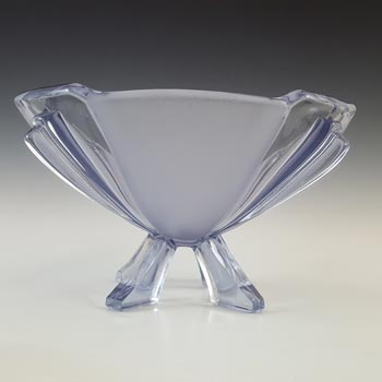 Stölzle #19283 Czech Art Deco 1930\'s Blue Glass Bowl