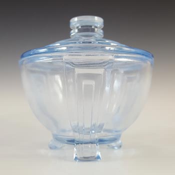 Czech Vintage Art Deco 1930\'s Blue Glass Trinket Bowl
