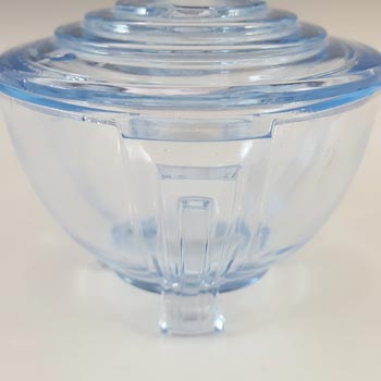 Czech Vintage Art Deco 1930's Blue Glass Trinket Bowl