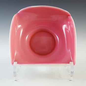 Victorian Uranium Custard Glass Pink & Ivory Cased Bowl