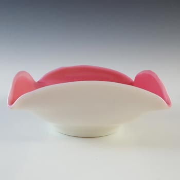 Victorian Uranium Custard Glass Pink & Ivory Cased Bowl