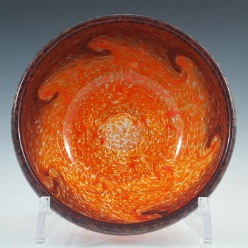 MARKED Strathearn Orange & Copper Aventurine Glass Bowl