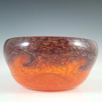 MARKED Strathearn Orange & Copper Aventurine Glass Bowl