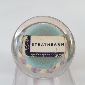 LABELLED Strathearn Scottish Glass Millefiori Canes Paperweight
