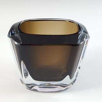 SIGNED Strömberg Swedish Amber Cased Glass Vase #H93