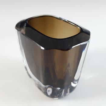 SIGNED Strömberg Swedish Amber Cased Glass Vase #H93
