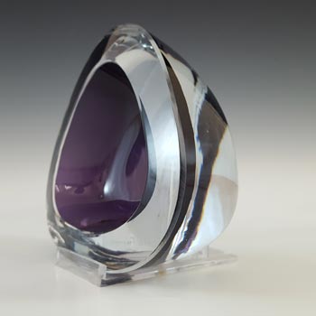 Strömberg #H89 Swedish Purple Cased Glass Ashtray Bowl - Signed