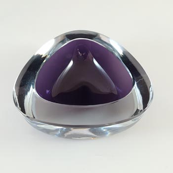 SIGNED Strömberg Swedish Purple Cased Glass Bowl #H89