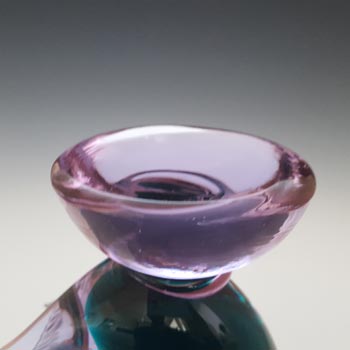 Murano Green & Neodymium Lilac / Blue Sommerso Glass Swan
