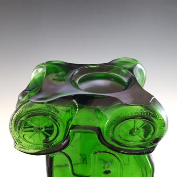 Taiwanese Empoli Style Green Glass Car Decorative Bottle & Glasses