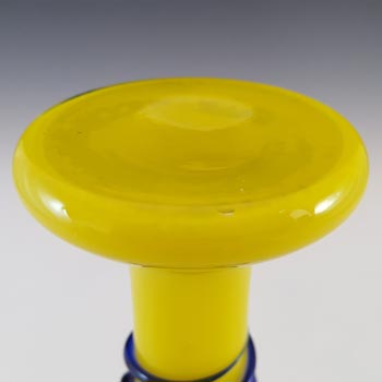Czech / Bohemian 1930's Yellow & Blue Tango Glass Vase