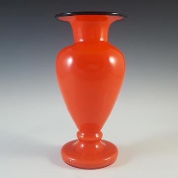 Welz Czech Art Deco Red & Black Tango Glass Vase