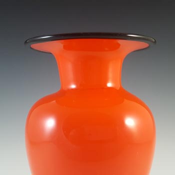 Welz Czech Art Deco Red & Black Tango Glass Vase