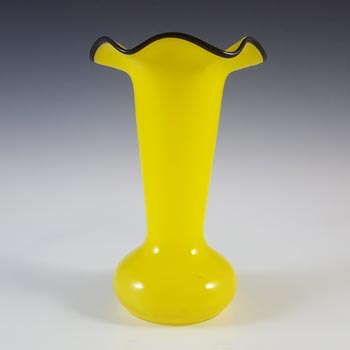 Czech / Bohemian Art Deco Yellow & Black Tango Glass Vase
