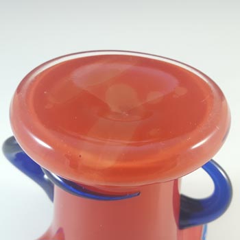 Czech / Bohemian Art Deco Red & Blue Tango Glass Vase