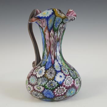 Fratelli Toso Millefiori Canes Multicoloured Murano Glass Vase/Jug