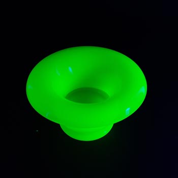 Art Deco 1930's Uranium Opaque Green Glass Vintage Bowl