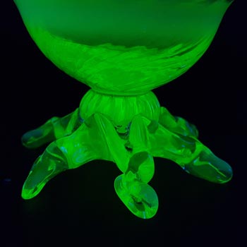 John Walsh Vaseline / Uranium Opalescent Glass Antique Bowl