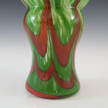V.B. Opaline Florence Empoli Marbled Green & Brown Glass Vase