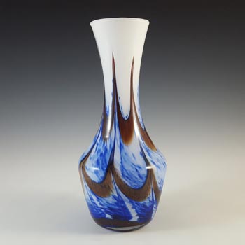 V.B. Opaline Florence Empoli Marbled Blue & Brown Glass Vase