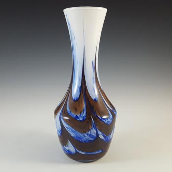 Vetreria Artigiana Sanminiatello Empoli Blue & Brown Glass Vase