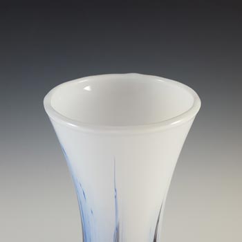 V.B. Opaline Florence Empoli Vintage Blue & Brown Glass Vase