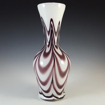 V.B. Opaline Florence Empoli Marbled Purple & White Glass Vase
