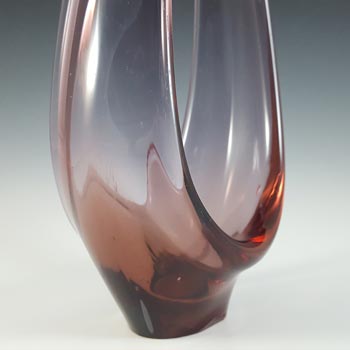 Viartec Murano Style Purple Spanish Glass Sculpture Bowl