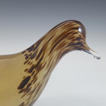 MARKED Wedgwood Speckled Brown Glass Long-Tailed Bird RSW73