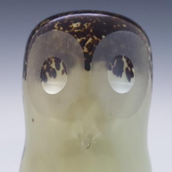 Wedgwood Speckled Brown Glass Owl Paperweight RSW140 - Marked