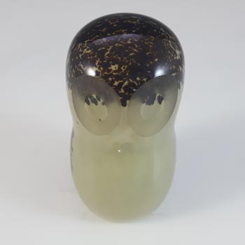 Wedgwood Speckled Brown Glass Owl Paperweight RSW140 - Marked