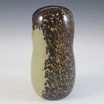 MARKED Wedgwood Speckled Brown Glass Owl Paperweight