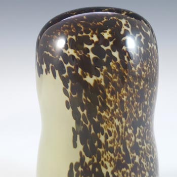 MARKED Wedgwood Speckled Brown Glass Owl Paperweight